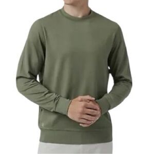 VUORI Ponto Performance Crewneck Shirt Olive Green Long Sleeve Men’s Large
